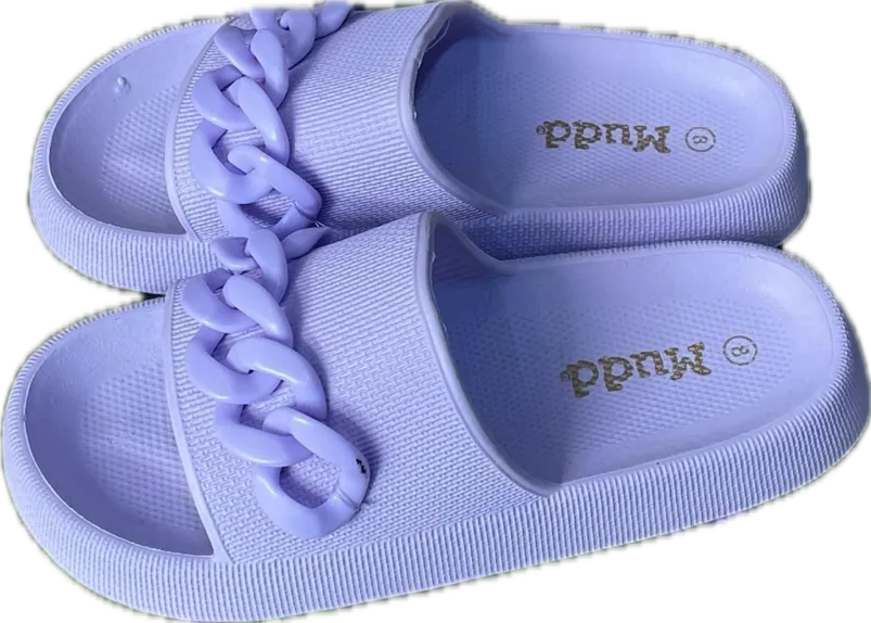 Claquettes violette, vue 2