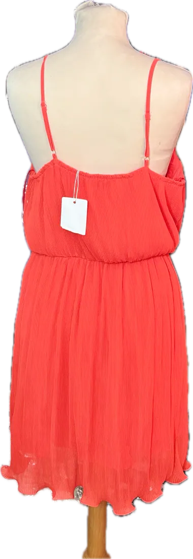 Robe plissée corail NAF NAF, vue 2
