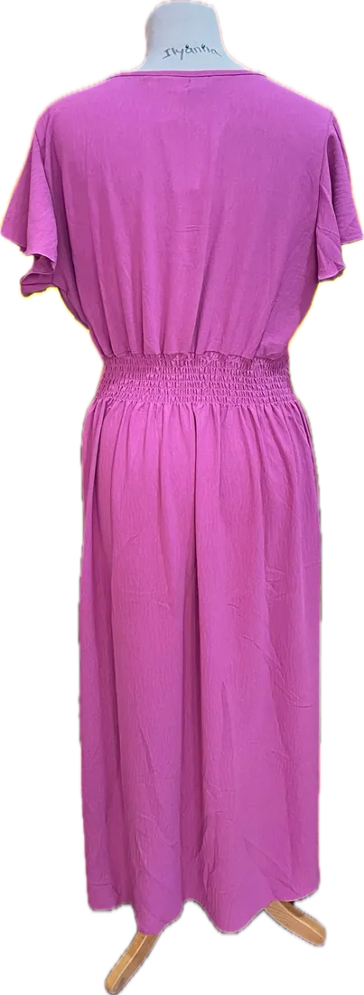 Robe rose longue, vue 2