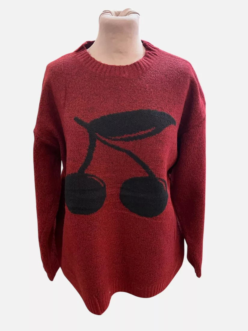 Pull cerise, vue 3