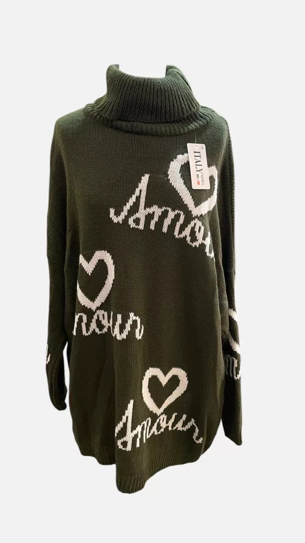 Robe col roulé amour